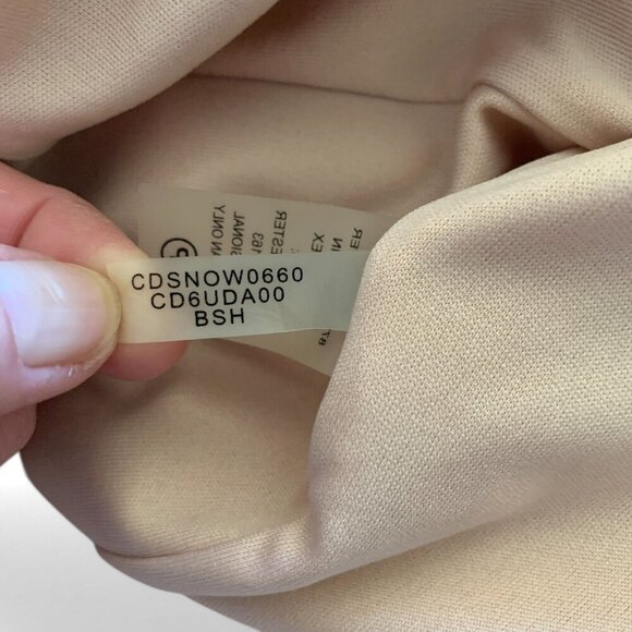 Calvin Klein Blush Pink Sleeveless Faux Suede Sheath Dress Size 2 Gold Zipper - Picture 8 of 9